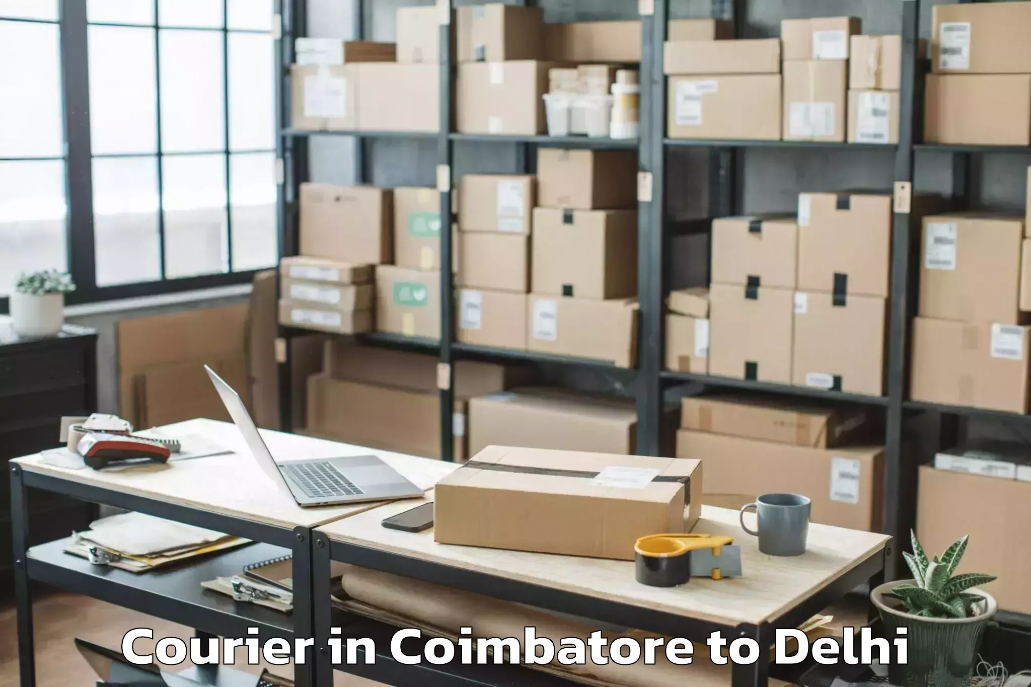 Top Coimbatore to Seema Puri Courier Available